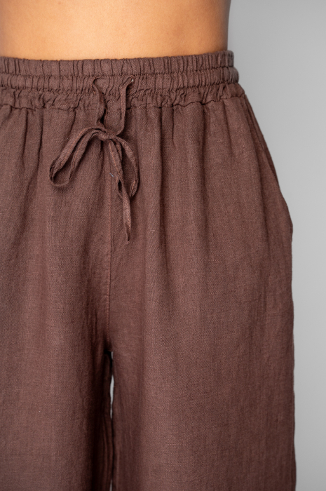 Set Vesta si Pantalon lung din 100% in Brown [4]