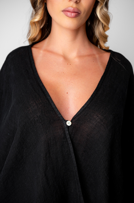 Set Bluza asimetrica si Pantalon lung din 100% in Black [5]