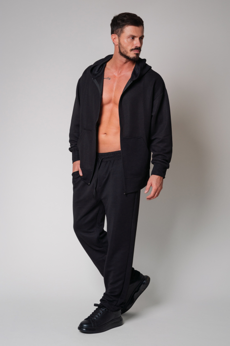 Set Velvet Blouse with zip and Long Pants Black II [2]