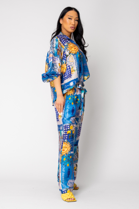 Set Capri bluza si pantalon lung print lamai [4]