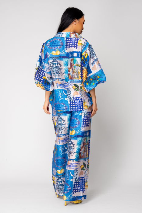 Set Capri bluza si pantalon lung print lamai [5]