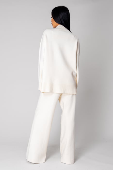 Blouse and long pants set in Off White wool mix [3]