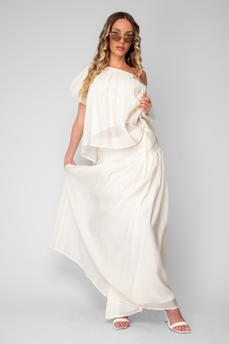 Set Bluza si Fusta lunga din mix de matase Light Yellow [3]