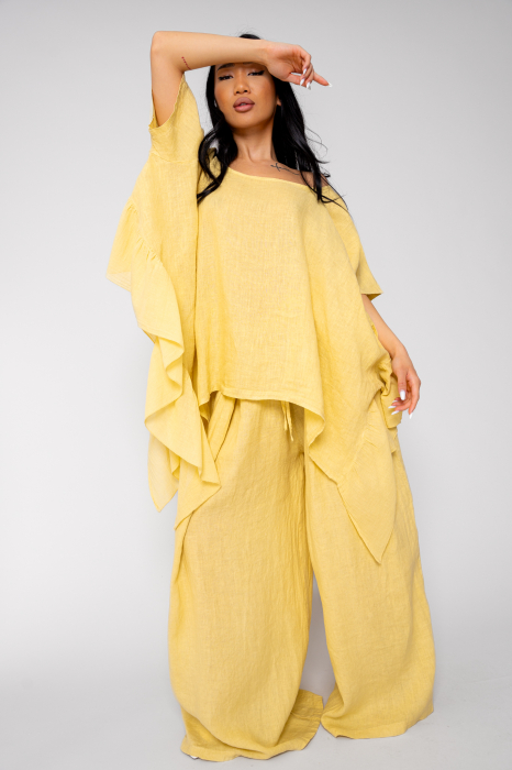 Set Bluza si Pantalon lung din in Yellow Mustard [2]