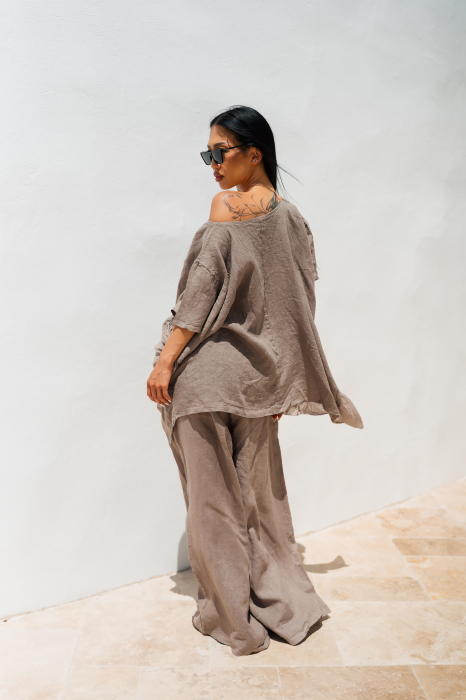 Taupe Blouse and Long Pants Set [5]