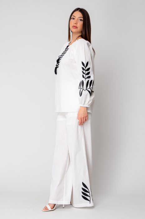 Set Bluza tip ie si Pantalon lung Off White/Black [2]