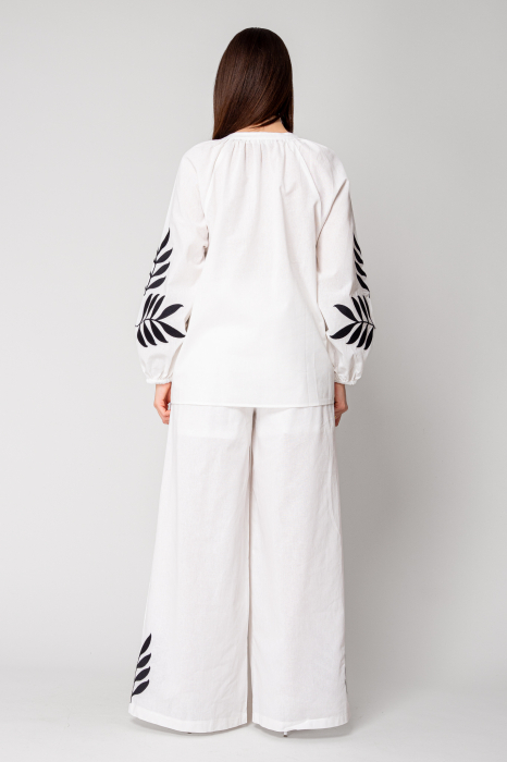 Set Bluza tip ie si Pantalon lung Off White/Black [4]