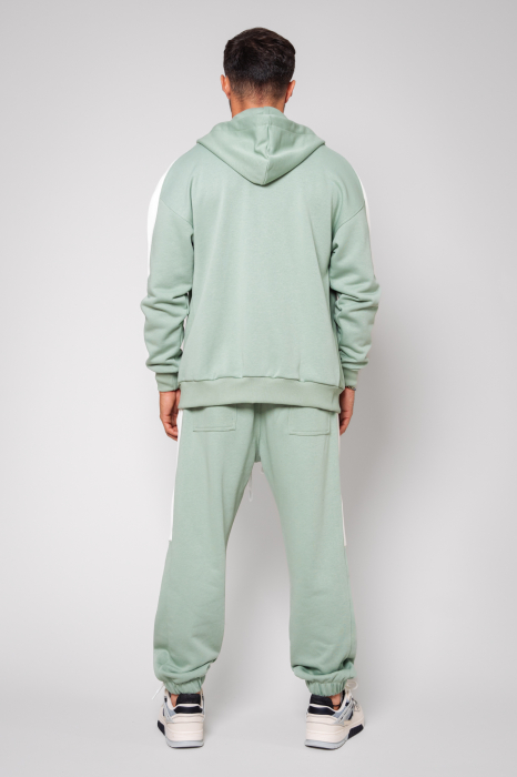 Set Breez Duo hanorac cu fermoar si pantalon Oversized Light Olive [3]