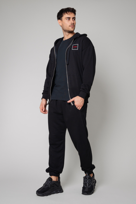 Set Breez hanorac cu fermoar si pantalon Oversized Black [2]