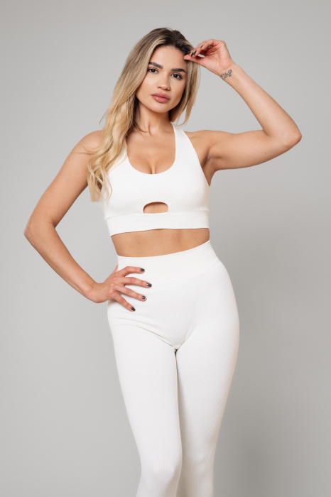 Bustier and Long Gym Tights Set Off White [4]