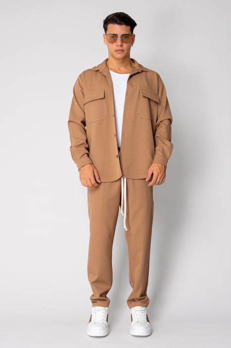 Set Camasa cu buzunare si pantalon lung Beige III [2]
