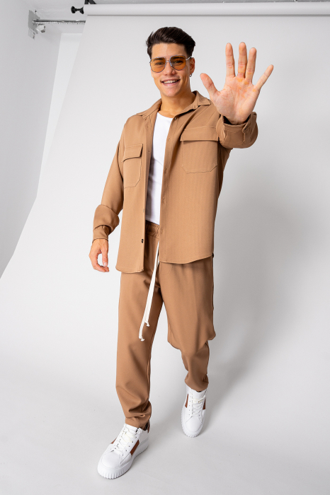 Set Camasa cu buzunare si pantalon lung Beige III [1]