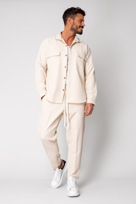 Set Camasa cu buzunare si Pantalon lung Beige [2]