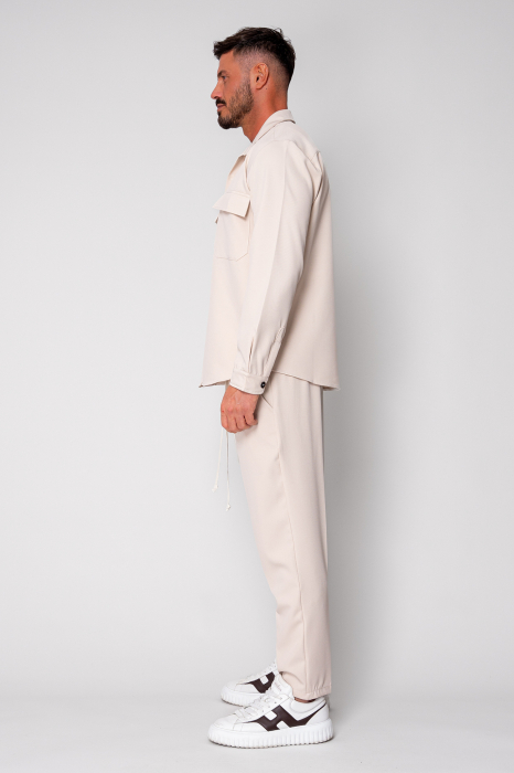 Set Camasa cu buzunare si pantalon lung Cream [3]