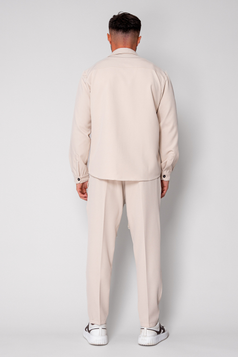 Set Camasa cu buzunare si pantalon lung Cream [4]
