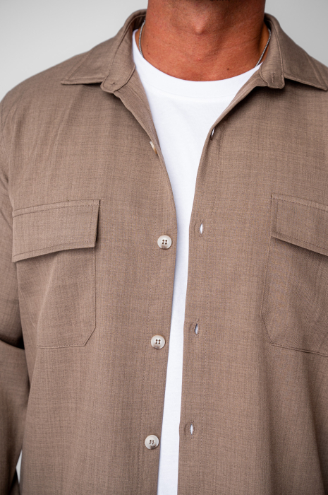 Set Shirt with pockets and long pants Light Brown [5]