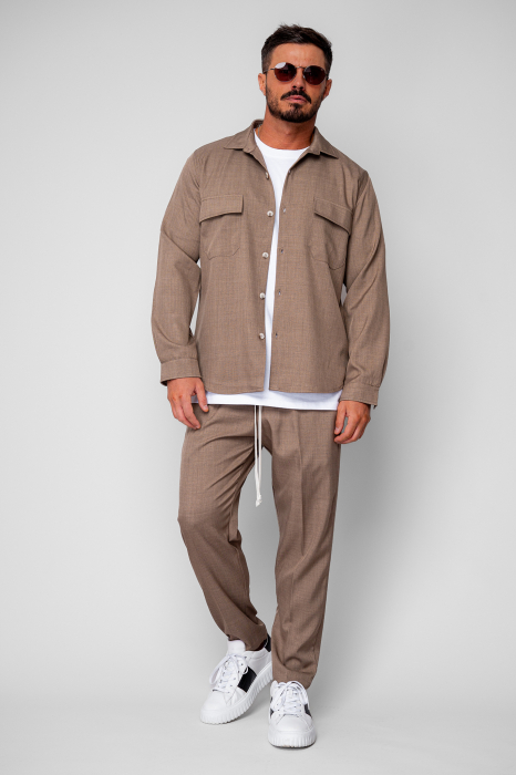 Set Shirt with pockets and long pants Light Brown [2]