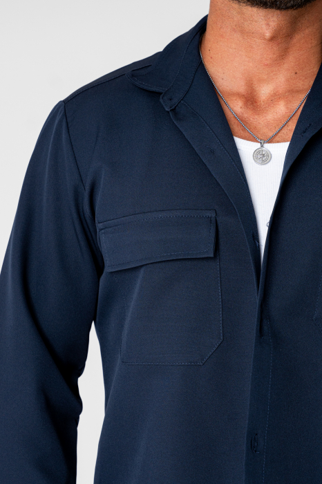 Shirt with pockets and Navy long pants set [5]