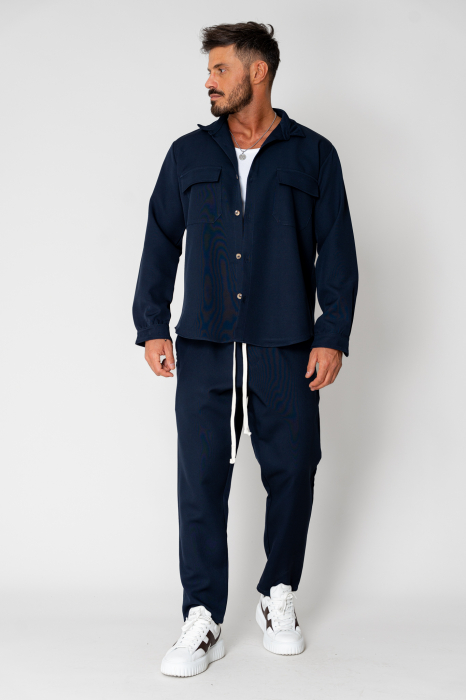 Shirt with pockets and Navy long pants set [2]