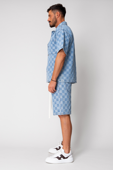 Set camasa si pantalon scurt din denim Blue [2]
