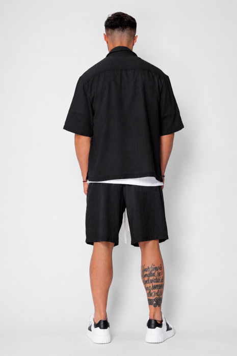 Set camasa cu maneca scurta si pantalon scurt Black [2]