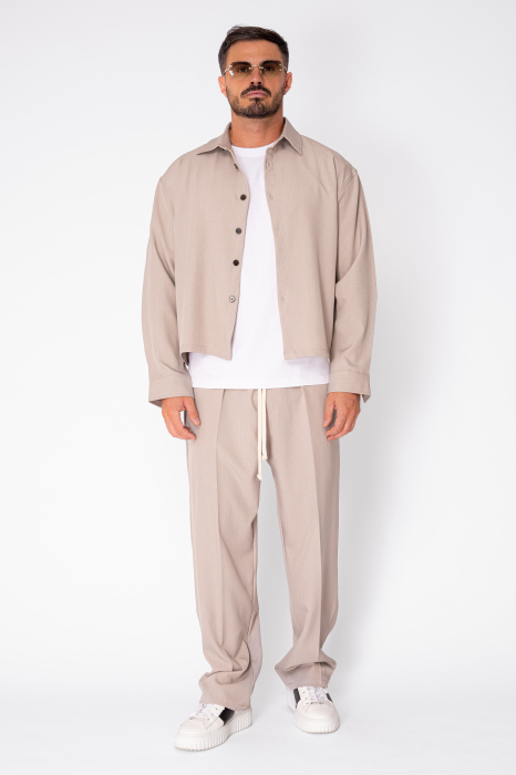 Set Camasa cu nasturi si pantalon lung Beige [2]