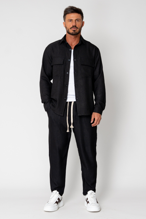 Set Camasa cu nasturi si Pantalon lung Black [2]