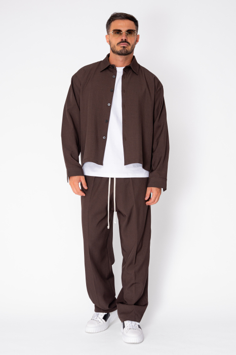 Set Camasa cu nasturi si pantalon lung Brown [2]