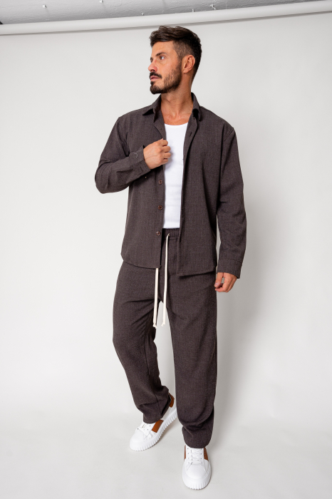Set Button-down shirt and long pants Brown [1]