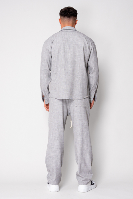 Set camasa cu nasturi si pantalon lung Light Grey [4]