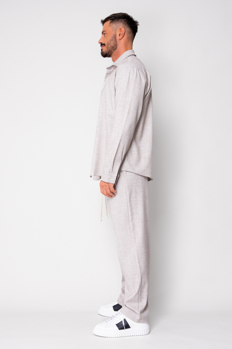 Set camasa cu nasturi si pantalon lung Light Beige [3]