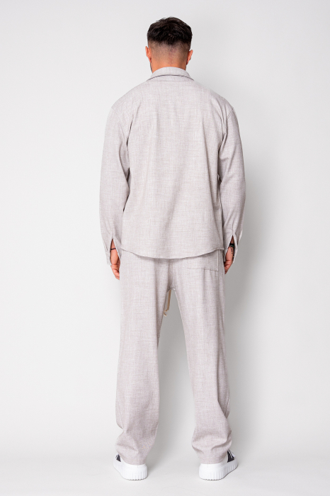 Set camasa cu nasturi si pantalon lung Light Beige [4]