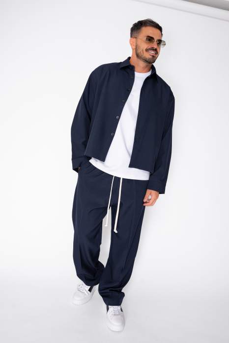 Set Camasa cu nasturi si pantalon lung Navy