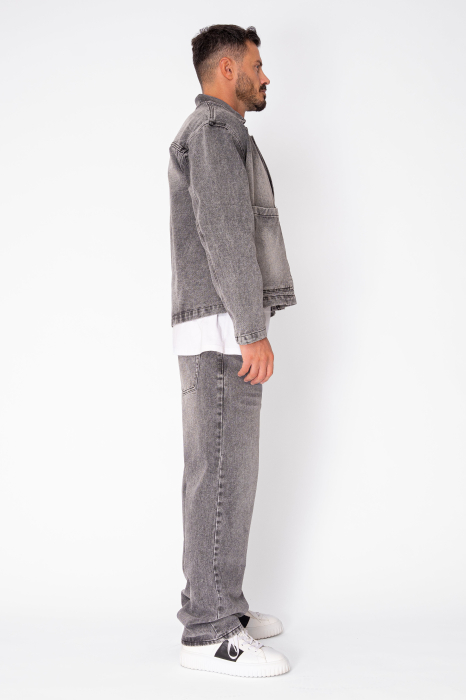 Set button-down shirt and denim trousers Grey [4]