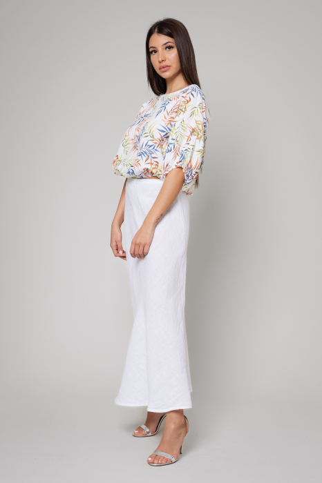 Set Linen Shirt and Long Skirt Color/White [2]