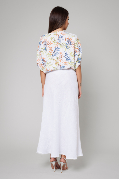 Set Linen Shirt and Long Skirt Color/White [3]