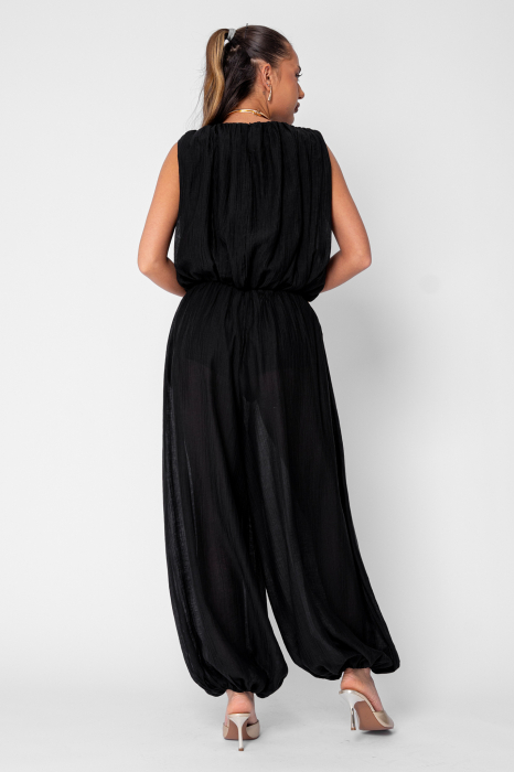 Jasmine top and long puffy pants set Black [3]