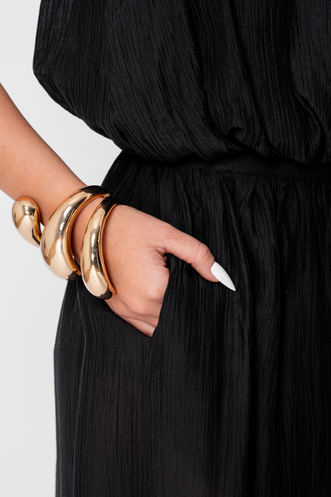 Jasmine top and long puffy pants set Black [5]