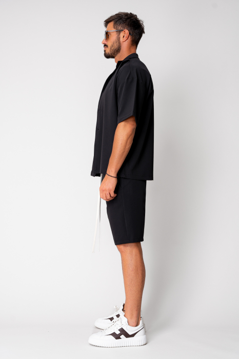 Set short sleeve oversized shirt and short pants Black [3]