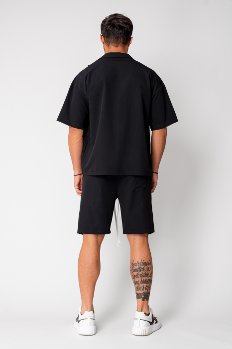 Set short sleeve oversized shirt and short pants Black [4]