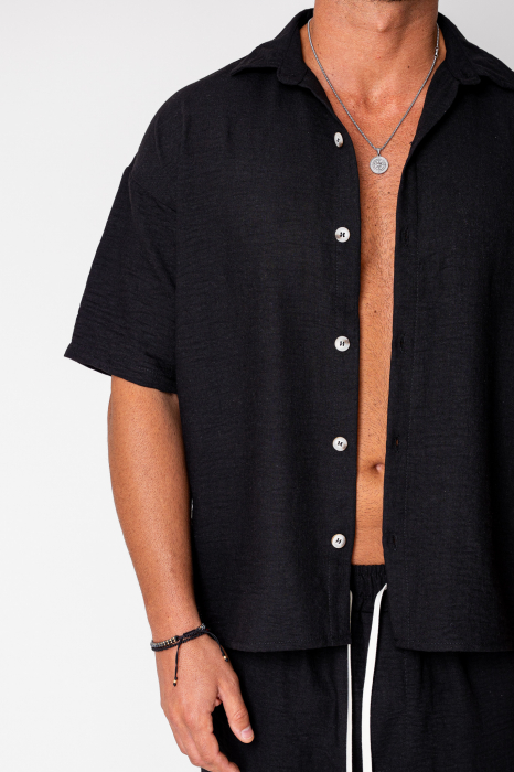 Set Rivolo camasa maneca scurta si pantalon scurt Black [5]