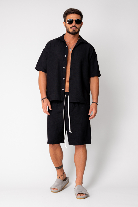 Set Rivolo camasa maneca scurta si pantalon scurt Black [2]