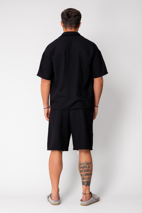 Set Rivolo camasa maneca scurta si pantalon scurt Black [4]