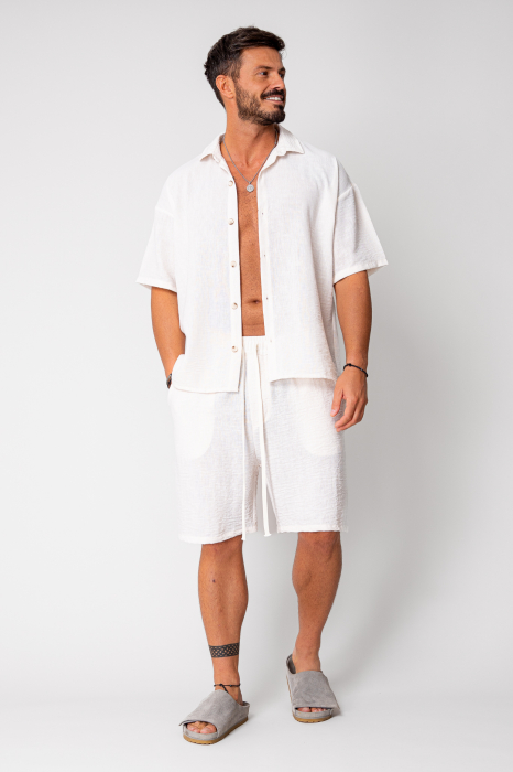 Set Rivolo Short sleeve shirt and short pants Cream [2]