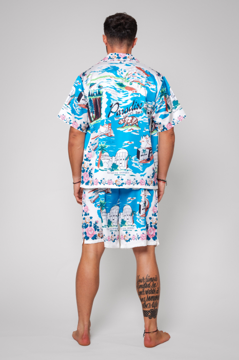 Set Shirt with long Sleev and long pants White/Blue [2]