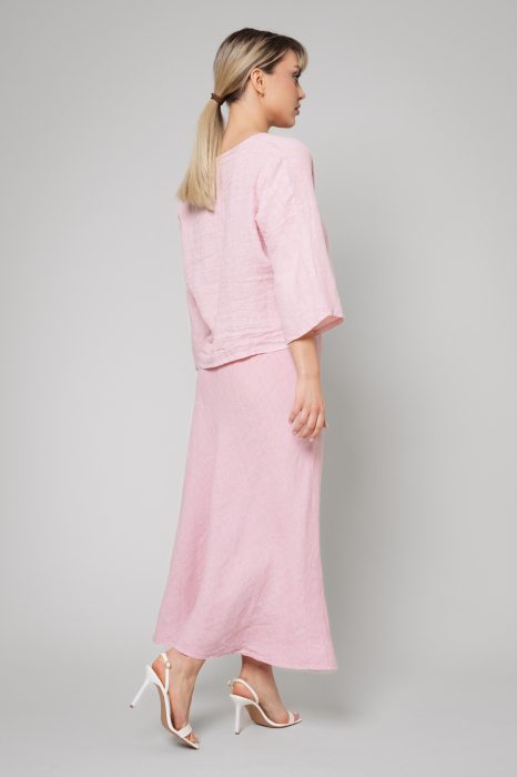 Set Linen Shirt and Long Skirt Rose Quartz [3]