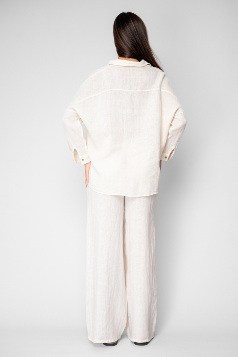 Set Camasa si Pantalon din 100% in Cream [4]