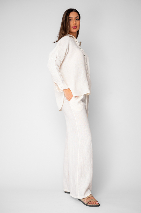 Set Camasa si Pantalon din 100% in Cream [2]