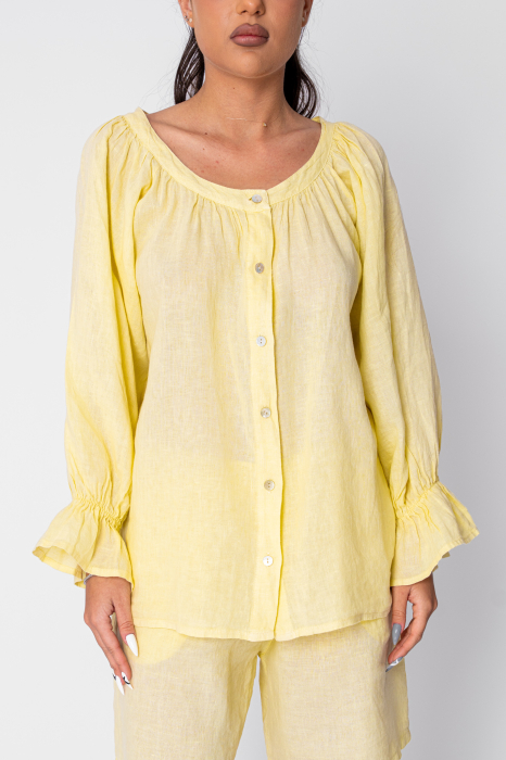 Set Camasa si Pantaloni scurti din 100% in Yellow [5]