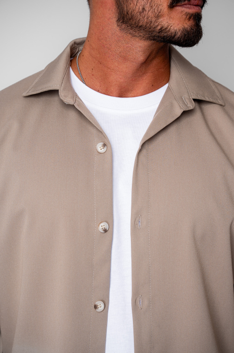 Beige Shirt and Long Pants Set [5]